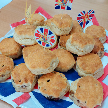 Platinum Jubilee scones with jam and cream