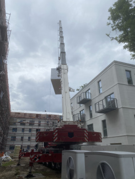 Entladen am Projektstandort