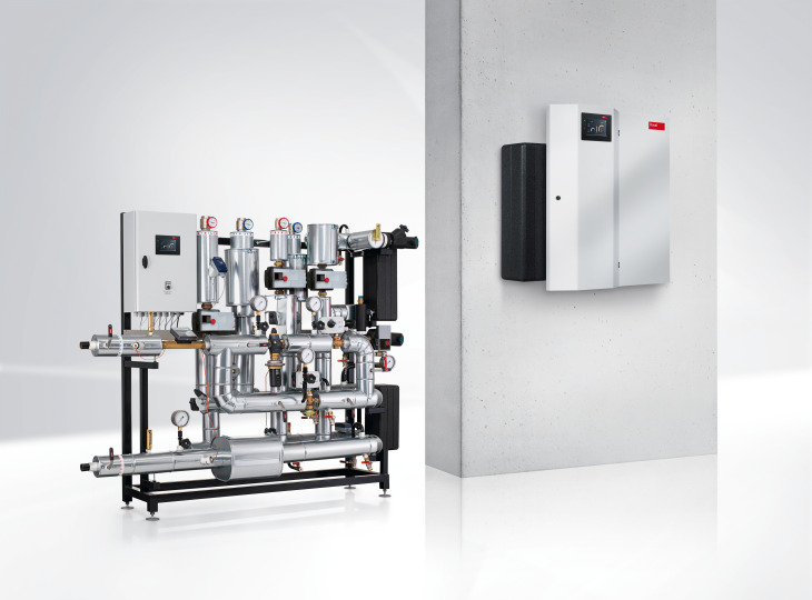 Hoval TransTherm toplinske stanice za prijenos topline iz toplinske mreže do potrošača.