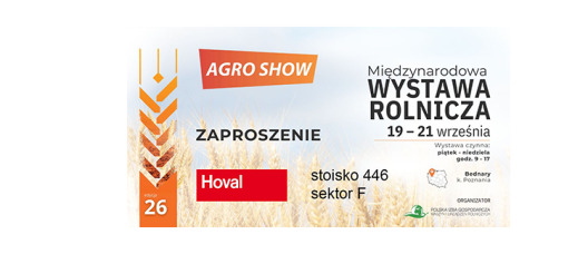 Hoval uczestniczy w targach Agro Show w Bednarach!