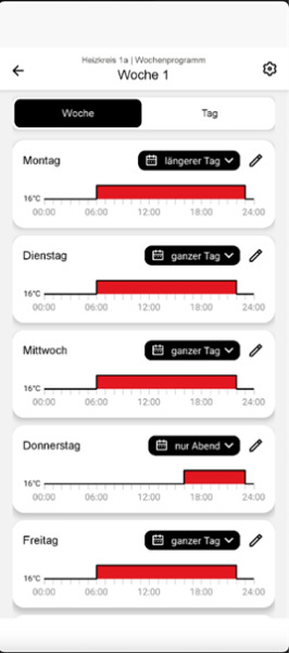 HovalConnect screen 3: Make the required settings
