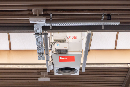 Neun TopVent®-TP-Geräte und zehn Wärmepumpen sorgen für die Hallenklimatisierung.